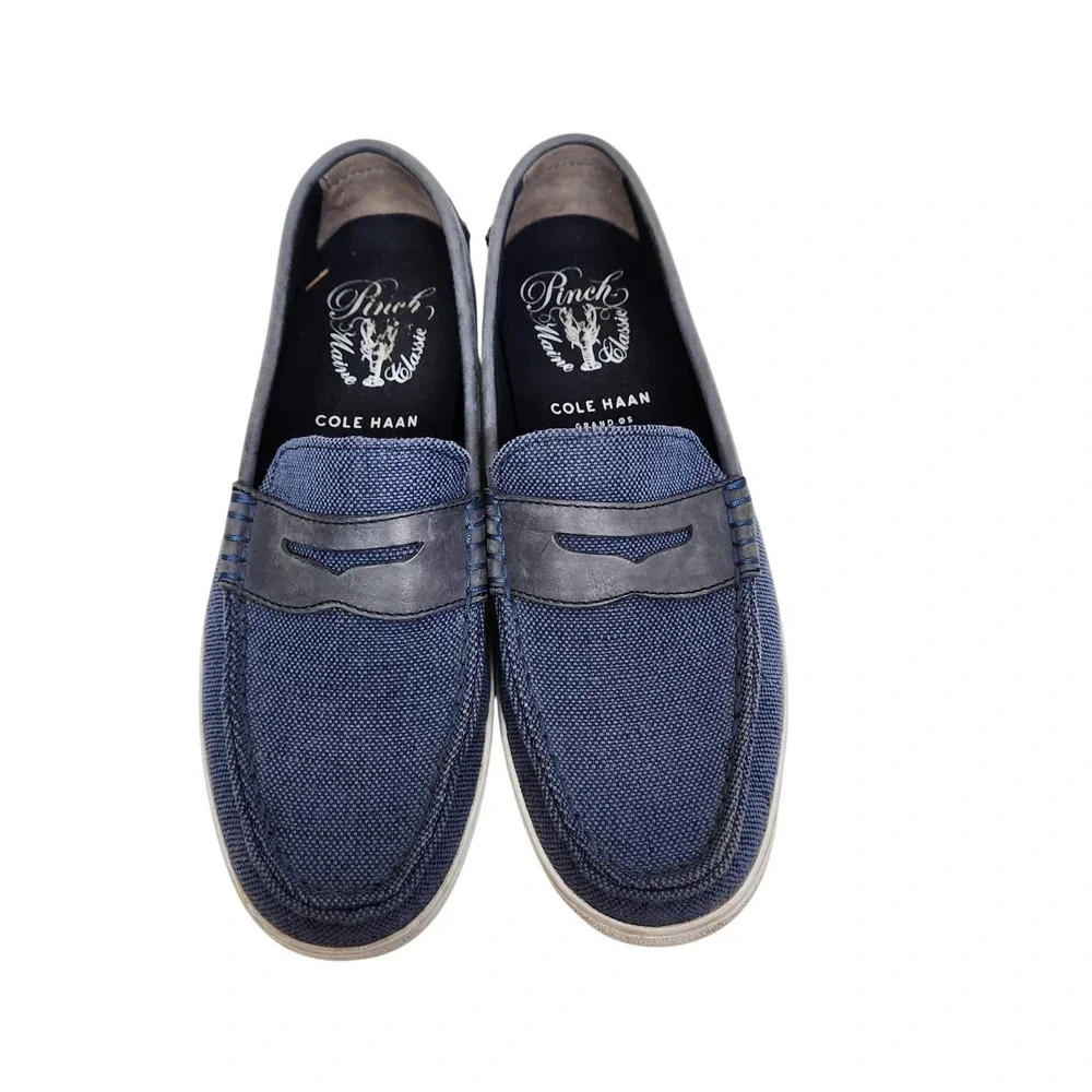 COLE HAAN Shoes Mens 8.5 Blue Pinch Maine Classic Canvas Loafer Slip On Grand.OS